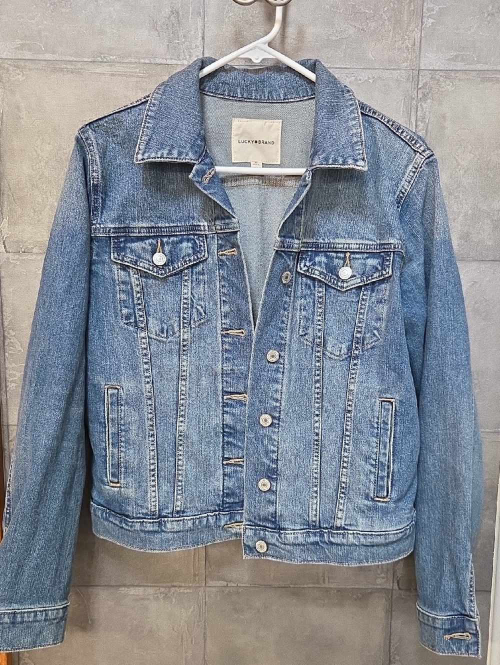 Lucky Brand Light Blue Denim Jacket with Chest Pockets